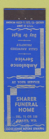 Matchbook Cover - Sharer Funeral Home Albany WI WEAR