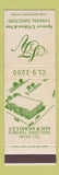 Matchbook Cover - Spencer Videon Funeral Home Philadelphia PA WEAR