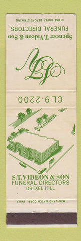 Matchbook Cover - Spencer Videon Funeral Home Philadelphia PA WEAR
