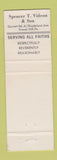Matchbook Cover - Spencer Videon Funeral Home Philadelphia PA WEAR