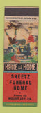 Matchbook Cover - Sheetz Funeral Home Mount Joy PA