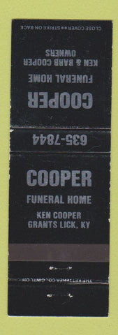 Matchbook Cover - Cooper Funeral Home Grants Lick KY