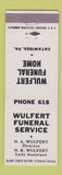 Matchbook Cover - Wulfert Funeral Home Catawissa PA