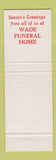 Matchbook Cover - Wade Funeral Home Christmas