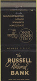 Matchbook Cover - Russell National Bank Mifflin Burnham Lewiston PA 30 Strike