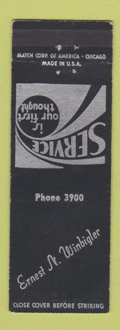 Matchbook Cover - Ernest Winbigler Funeral Home Santa Ana CA