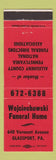 Matchbook Cover - Wojciechowski Funeral Home Glassport PA RED