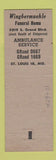 Matchbook Cover - Wingbermuehle Funeral Home St Louis MO