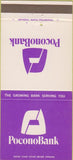 Matchbook Cover - Pocono Bank East Stroudsburg Pocono Pines PA 30 Strike