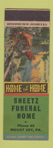 Matchbook Cover - Sheetz Funeral Home Mount Joy PA