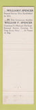 Matchbook Cover - William Spencer Funeral Home South Boston MA