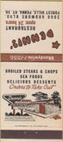 Matchbook Cover - Dennis' Restaurant Forest Hills PA 30 Strike