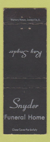Matchbook Cover - Snyder Funeral Home Waterbury CT