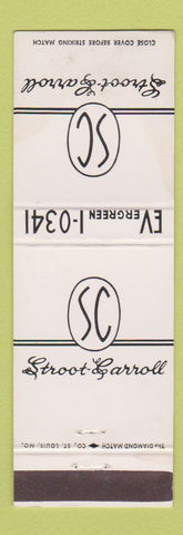 Matchbook Cover - Stroot Carroll Funeral Home St Louis MO