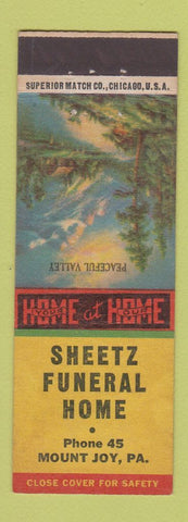 Matchbook Cover - Sheetz Funeral Home Mount Joy PA