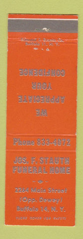 Matchbook Cover - Jos Stauth Funeral Home Buffalo NY