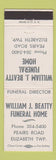 Matchbook Cover - William Beatty Funeral Home Elizabeth Township PA