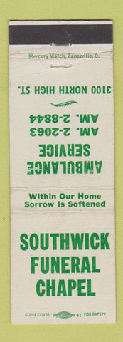 Matchbook Cover - Southwick Funeral Home Columbus OH