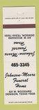 Matchbook Cover - Johnson Moore Funeral Home Denison TX