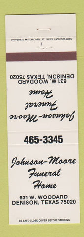 Matchbook Cover - Johnson Moore Funeral Home Denison TX
