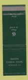 Matchbook Cover - Griffith Funeral Home Norwood PA WEAR