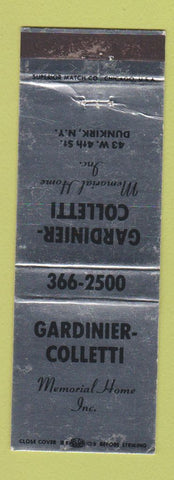 Matchbook Cover - Gardinier Colletti Funeral Home Dunkirk NY WEAR
