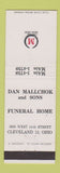 Matchbook Cover - Dan Mallchok Sons Funeral Home Cleveland OH