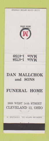 Matchbook Cover - Dan Mallchok Sons Funeral Home Cleveland OH