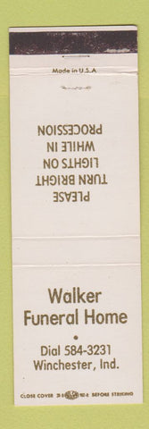 Matchbook Cover - Walker Funeral Home Winchester IN