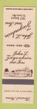 Matchbook Cover - John Ziegenhein Funeral Home St Louis MO