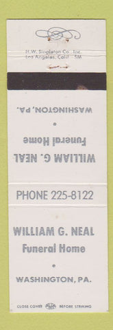 Matchbook Cover - William Neal Funeral Home Washington PA