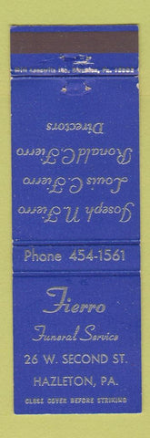 Matchbook Cover - Fierro Funeral Home Hazleton PA