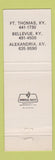 Matchbook Cover - Dobbling Funeral Homes Fort Thomas Bellevue Alexandria KY WORN