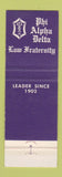 Matchbook Cover - Phi Alpha Delta Law Fraternity