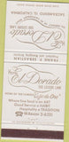 Matchbook Cover - Hotel El Dorado Sacramento cA 30 Strike