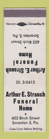 Matchbook Cover - Arthur Strauch Funeral Home Scranton PA
