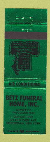 Matchbook Cover - Betz Funeral Home Amsterdam NY