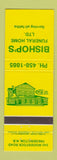 Matchbook Cover - Bishop's Funeral Home Fredericton NB