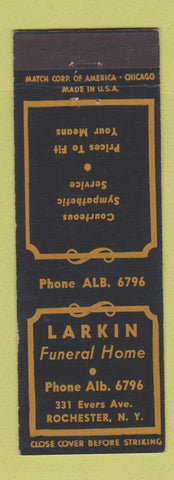 Matchbook Cover - Larkin Funeral Home Rochester NY