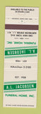 Matchbook Cover - AL Jacobsen Funeral Home Huntington Station LI NY