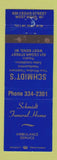 Matchbook Cover - Schmidt Funeral Home West Bend WI
