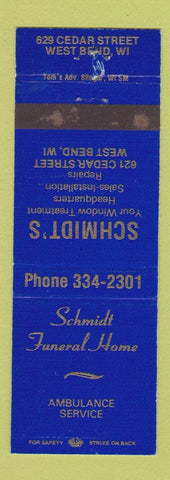 Matchbook Cover - Schmidt Funeral Home West Bend WI