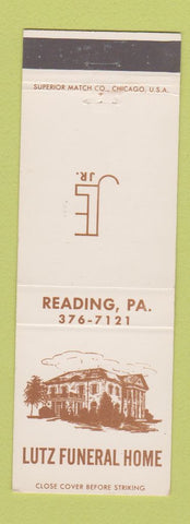 Matchbook Cover - Lutz Funeral Home Reading PA