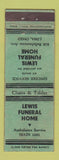 Matchbook Cover - Lewis Funeral Home Lima OH WEAR