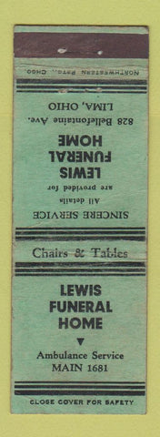 Matchbook Cover - Lewis Funeral Home Lima OH WEAR