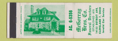 Matchbook Cover - McGorray Bros Funeral Home Cleveland OH