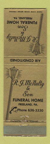 Matchbook Cover - RJ McNulty Funeral Home Freeland PA
