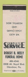 Matchbook Cover - Robert Neely Funeral Home Glenshaw PA WEAR