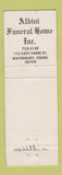 Matchbook Cover - Albini Funeral Home Waterbury CT