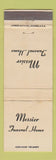 Matchbook Cover - Messier Funeral Home WEAR